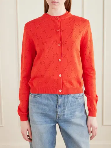 Gucci Perforated Silk-blend Cardigan | Thumbnail 3 Gucci Perforated Silk-blend Cardigan | Thumbnail 3