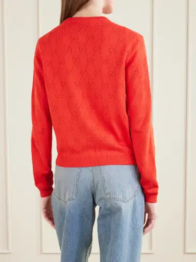 Gucci Perforated Silk-blend Cardigan | Thumbnail 4 Gucci Perforated Silk-blend Cardigan | Thumbnail 4