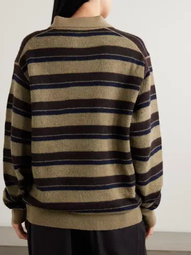 ssstein Striped Brushed Knitted Polo Sweater | Thumbnail 4 ssstein Striped Brushed Knitted Polo Sweater | Thumbnail 4