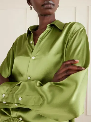 Comme Si La Classica Silk-charmeuse Shirt | Thumbnail 5 Comme Si La Classica Silk-charmeuse Shirt | Thumbnail 5