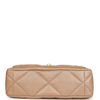 Chanel Chanel Large 19 Flap Bag Beige Iridescent Lambskin Mixed Metal Hardware | Thumbnail 6 Chanel Chanel Large 19 Flap Bag Beige Iridescent Lambskin Mixed Metal Hardware | Thumbnail 6