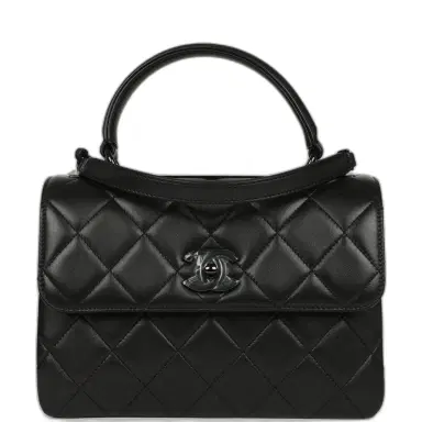 Chanel Chanel Medium Trendy CC Top Handle Flap So Bag Black Lambskin Black Hardware | Thumbnail 1 Chanel Chanel Medium Trendy CC Top Handle Flap So Bag Black Lambskin Black Hardware | Thumbnail 1