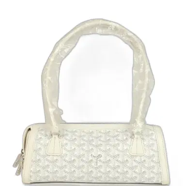 goyard Goyard Goyardine Canvas Bonbonnière Bag White Chevroches Calfskin Palladium Hardware | Thumbnail 1 goyard Goyard Goyardine Canvas Bonbonnière Bag White Chevroches Calfskin Palladium Hardware | Thumbnail 1