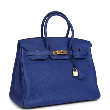 HERMÈS Hermes Birkin 35 Bleu Electric Togo Gold Hardware | Thumbnail 2 HERMÈS Hermes Birkin 35 Bleu Electric Togo Gold Hardware | Thumbnail 2