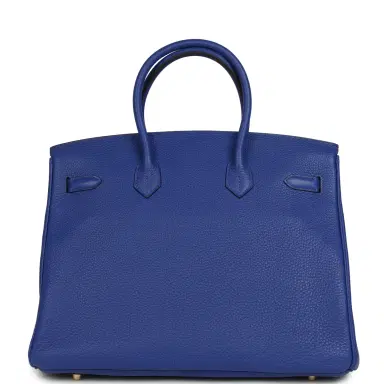 HERMÈS Hermes Birkin 35 Bleu Electric Togo Gold Hardware | Thumbnail 4 HERMÈS Hermes Birkin 35 Bleu Electric Togo Gold Hardware | Thumbnail 4