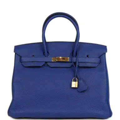 HERMÈS Hermes Birkin 35 Bleu Electric Togo Gold Hardware | Thumbnail 1 HERMÈS Hermes Birkin 35 Bleu Electric Togo Gold Hardware | Thumbnail 1