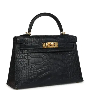 HERMÈS Hermes Kelly Sellier 20 Bleu Nuit Matte Alligator Gold Hardware | Thumbnail 2 HERMÈS Hermes Kelly Sellier 20 Bleu Nuit Matte Alligator Gold Hardware | Thumbnail 2