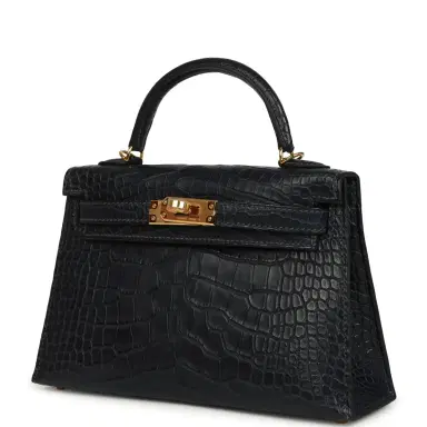 HERMÈS Hermes Kelly Sellier 20 Bleu Nuit Matte Alligator Gold Hardware | Thumbnail 5 HERMÈS Hermes Kelly Sellier 20 Bleu Nuit Matte Alligator Gold Hardware | Thumbnail 5
