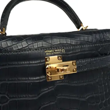 HERMÈS Hermes Kelly Sellier 20 Bleu Nuit Matte Alligator Gold Hardware | Thumbnail 7 HERMÈS Hermes Kelly Sellier 20 Bleu Nuit Matte Alligator Gold Hardware | Thumbnail 7