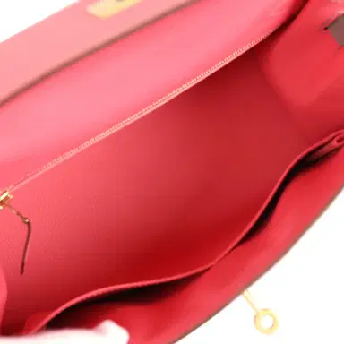 HERMÈS Hermes Special Order (HSS) Kelly Sellier 28 Rose Azalee and Gris Mouette Epsom Brushed Gold Hardware | Thumbnail 8 HERMÈS Hermes Special Order (HSS) Kelly Sellier 28 Rose Azalee and Gris Mouette Epsom Brushed Gold Hardware | Thumbnail 8