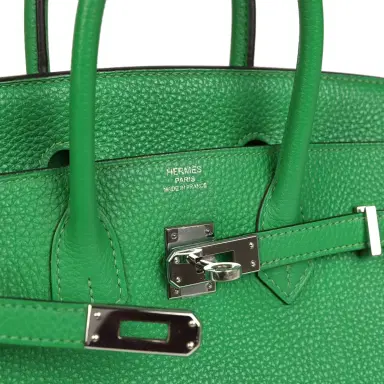 HERMÈS Pre-owned Hermes Birkin 25 Bambou Togo Palladium Hardware | Thumbnail 7 HERMÈS Pre-owned Hermes Birkin 25 Bambou Togo Palladium Hardware | Thumbnail 7