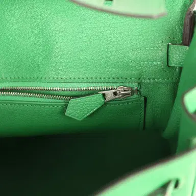 HERMÈS Pre-owned Hermes Birkin 25 Bambou Togo Palladium Hardware | Thumbnail 9 HERMÈS Pre-owned Hermes Birkin 25 Bambou Togo Palladium Hardware | Thumbnail 9