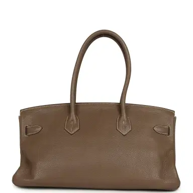 HERMÈS Vintage Hermes Shoulder Birkin 42 JPG Etoupe Clemence Palladium Hardware | Thumbnail 4 HERMÈS Vintage Hermes Shoulder Birkin 42 JPG Etoupe Clemence Palladium Hardware | Thumbnail 4