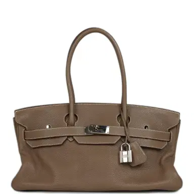 HERMÈS Vintage Hermes Shoulder Birkin 42 JPG Etoupe Clemence Palladium Hardware | Thumbnail 1 HERMÈS Vintage Hermes Shoulder Birkin 42 JPG Etoupe Clemence Palladium Hardware | Thumbnail 1