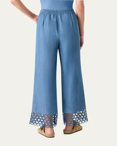 Akris punto Marlon Eyelet Cuffed Straight-Leg Ankle Pants | Thumbnail 3 Akris punto Marlon Eyelet Cuffed Straight-Leg Ankle Pants | Thumbnail 3