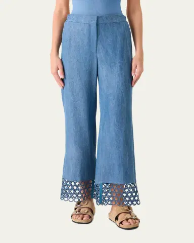 Akris punto Marlon Eyelet Cuffed Straight-Leg Ankle Pants | Thumbnail 4 Akris punto Marlon Eyelet Cuffed Straight-Leg Ankle Pants | Thumbnail 4
