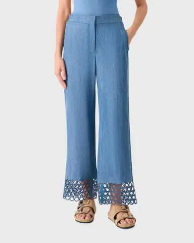 Akris punto Marlon Eyelet Cuffed Straight-Leg Ankle Pants | Thumbnail 6 Akris punto Marlon Eyelet Cuffed Straight-Leg Ankle Pants | Thumbnail 6