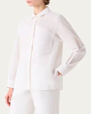 Akris Geometric Paneled Cotton Button-Down Shirt | Thumbnail 3 Akris Geometric Paneled Cotton Button-Down Shirt | Thumbnail 3