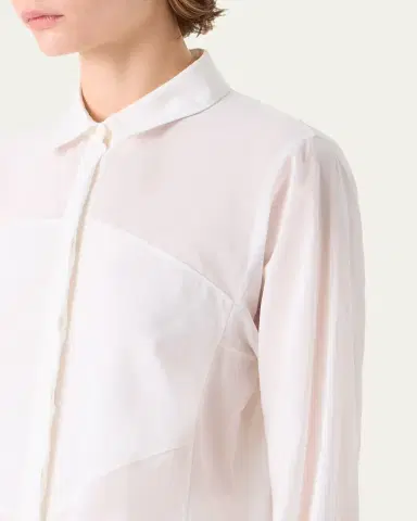 Akris Geometric Paneled Cotton Button-Down Shirt | Thumbnail 4 Akris Geometric Paneled Cotton Button-Down Shirt | Thumbnail 4