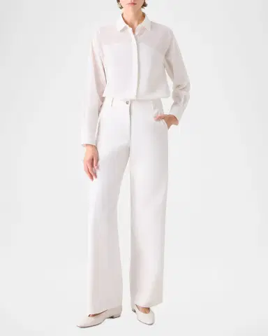Akris Geometric Paneled Cotton Button-Down Shirt | Thumbnail 5 Akris Geometric Paneled Cotton Button-Down Shirt | Thumbnail 5