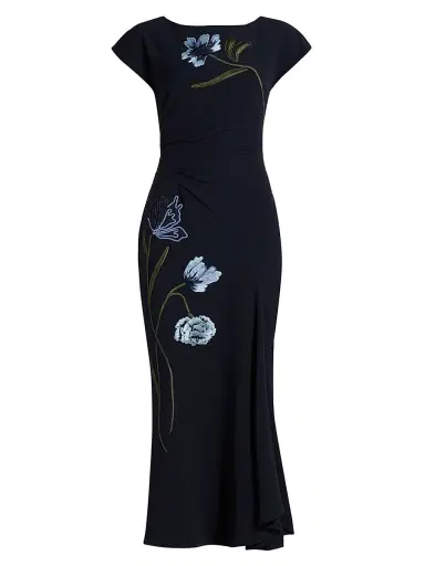 Lela Rose Women's Cascade Floral Corded Crêpe Cocktail Dress | Thumbnail 1 Lela Rose Women's Cascade Floral Corded Crêpe Cocktail Dress | Thumbnail 1