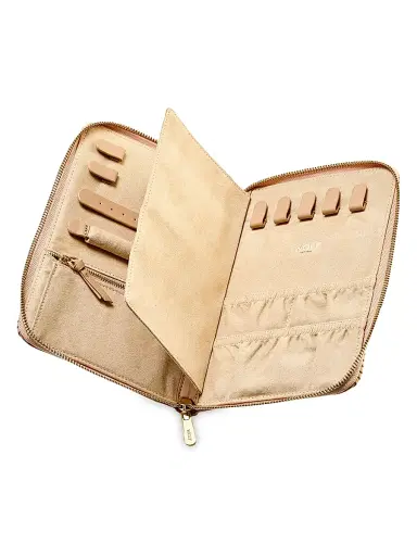 WOLF Bella Faux-Leather Jewelry Portfolio - Mocha | Thumbnail 8 WOLF Bella Faux-Leather Jewelry Portfolio - Mocha | Thumbnail 8