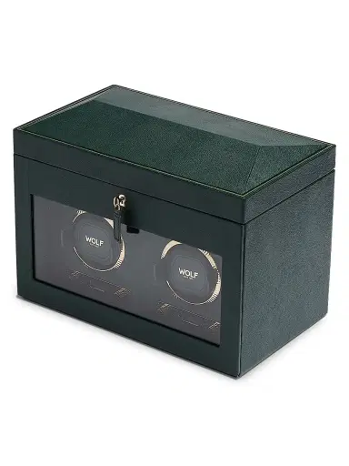 Wolf British Racing Green Double Watch Winder | Thumbnail 2 Wolf British Racing Green Double Watch Winder | Thumbnail 2