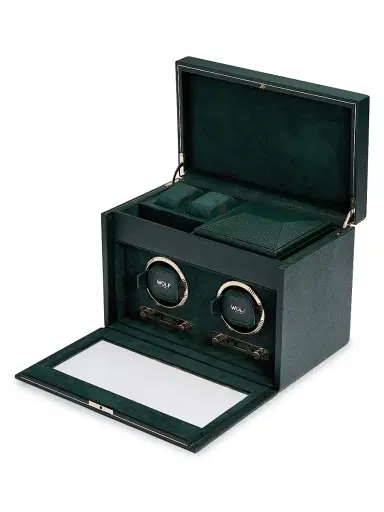 Wolf British Racing Green Double Watch Winder | Thumbnail 3 Wolf British Racing Green Double Watch Winder | Thumbnail 3