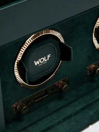 Wolf British Racing Green Double Watch Winder | Thumbnail 5 Wolf British Racing Green Double Watch Winder | Thumbnail 5