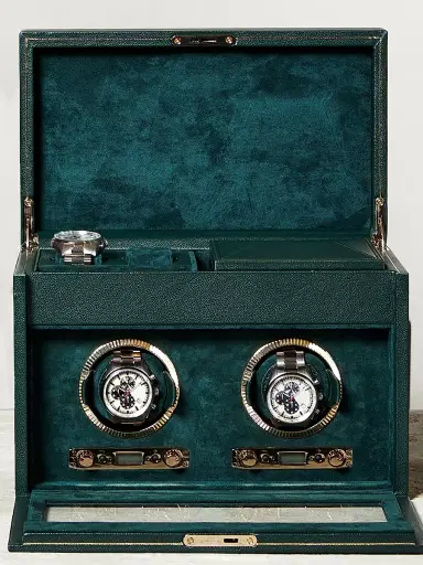 Wolf British Racing Green Double Watch Winder | Thumbnail 7 Wolf British Racing Green Double Watch Winder | Thumbnail 7