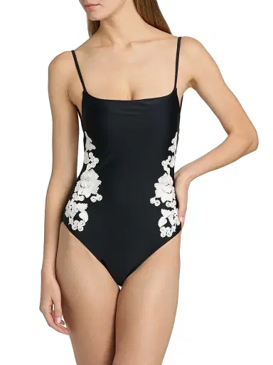 Simkhai Women's Juniper Embroidered One-Piece Swimsuit | Thumbnail 3 Simkhai Women's Juniper Embroidered One-Piece Swimsuit | Thumbnail 3