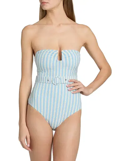 SIMKHAI Women's Noa Striped One-Piece Swimsuit - Hydrangea Blue Stripe | Thumbnail 5 SIMKHAI Women's Noa Striped One-Piece Swimsuit - Hydrangea Blue Stripe | Thumbnail 5