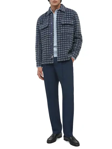 Simkhai Men's Caleb Plaid Fleece Zip-Front Shirt Jacket | Thumbnail 2 Simkhai Men's Caleb Plaid Fleece Zip-Front Shirt Jacket | Thumbnail 2