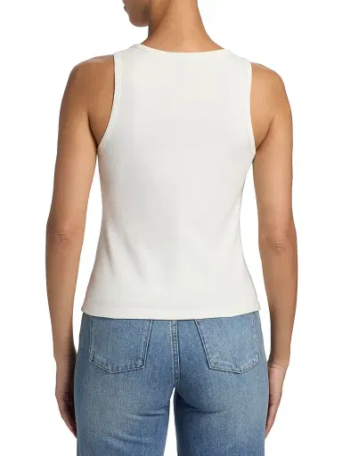 SIMKHAI Women's Alistair Embellished Crewneck Tank - White | Thumbnail 5 SIMKHAI Women's Alistair Embellished Crewneck Tank - White | Thumbnail 5
