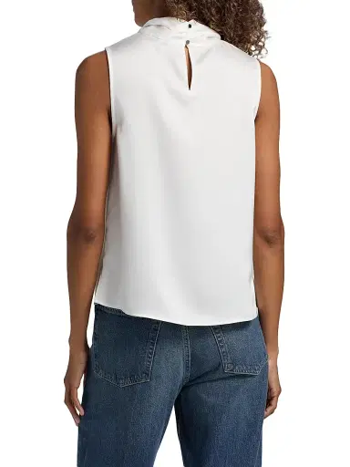 Misook Women's Crepe De Chine Tieneck Blouse | Thumbnail 5 Misook Women's Crepe De Chine Tieneck Blouse | Thumbnail 5