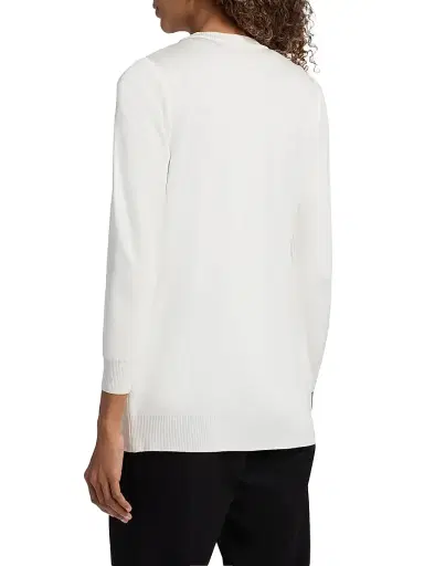 Misook Women's Beaded-Trim Knit Cardigan - White | Thumbnail 5 Misook Women's Beaded-Trim Knit Cardigan - White | Thumbnail 5
