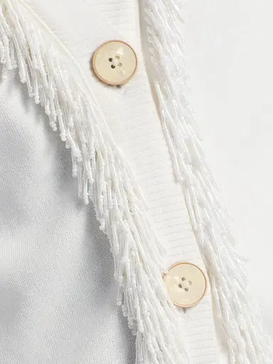 Misook Women's Beaded-Trim Knit Cardigan - White | Thumbnail 7 Misook Women's Beaded-Trim Knit Cardigan - White | Thumbnail 7