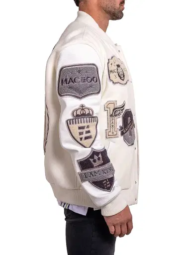 Maceoo Men's Ascension Leather Jacket - White | Thumbnail 4 Maceoo Men's Ascension Leather Jacket - White | Thumbnail 4