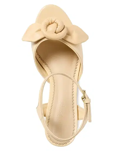 Cinq à Sept Women's Arianna 95MM Knotted Rose Leather Platform Sandals - Beige - Size 9 | Thumbnail 3 Cinq à Sept Women's Arianna 95MM Knotted Rose Leather Platform Sandals - Beige - Size 9 | Thumbnail 3