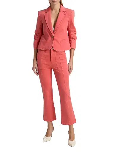 Cinq à Sept Women's Le Petit Khloe Denim Single-Breasted Blazer - Bisou | Thumbnail 2 Cinq à Sept Women's Le Petit Khloe Denim Single-Breasted Blazer - Bisou | Thumbnail 2