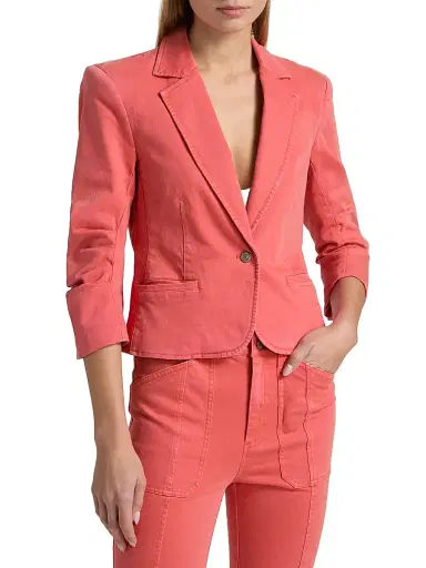 Cinq à Sept Women's Le Petit Khloe Denim Single-Breasted Blazer - Bisou | Thumbnail 3 Cinq à Sept Women's Le Petit Khloe Denim Single-Breasted Blazer - Bisou | Thumbnail 3