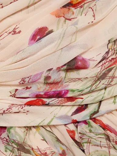 Cinq à Sept Women's Iris Bouquet Galya Ruched A-Line Midi-Dress | Thumbnail 7 Cinq à Sept Women's Iris Bouquet Galya Ruched A-Line Midi-Dress | Thumbnail 7