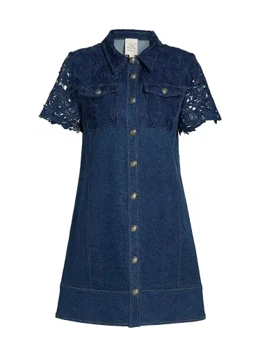 Cinq à Sept Women's Cortland Denim Button-Front Minidress - Navy | Thumbnail 1 Cinq à Sept Women's Cortland Denim Button-Front Minidress - Navy | Thumbnail 1