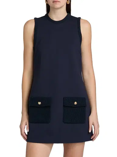 Cinq à Sept Women's Paulette Sleeveless Sheath Minidress - Navy | Thumbnail 3 Cinq à Sept Women's Paulette Sleeveless Sheath Minidress - Navy | Thumbnail 3