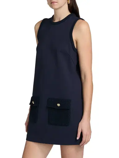 Cinq à Sept Women's Paulette Sleeveless Sheath Minidress - Navy | Thumbnail 4 Cinq à Sept Women's Paulette Sleeveless Sheath Minidress - Navy | Thumbnail 4