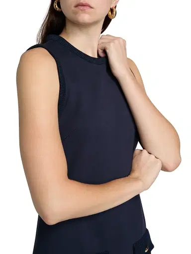 Cinq à Sept Women's Paulette Sleeveless Sheath Minidress - Navy | Thumbnail 6 Cinq à Sept Women's Paulette Sleeveless Sheath Minidress - Navy | Thumbnail 6