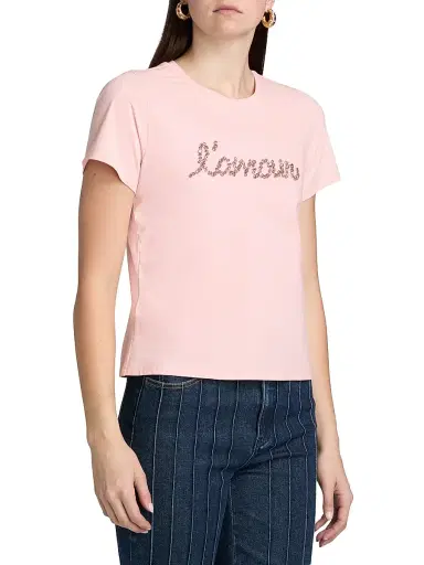 Cinq à Sept Women's Lamour Crystal Crewneck T-Shirt - English Rose | Thumbnail 4 Cinq à Sept Women's Lamour Crystal Crewneck T-Shirt - English Rose | Thumbnail 4