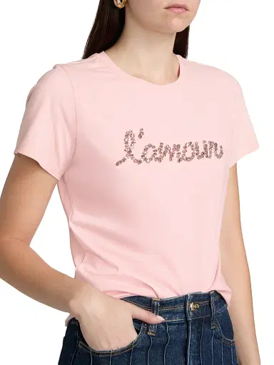 Cinq à Sept Women's Lamour Crystal Crewneck T-Shirt - English Rose | Thumbnail 6 Cinq à Sept Women's Lamour Crystal Crewneck T-Shirt - English Rose | Thumbnail 6