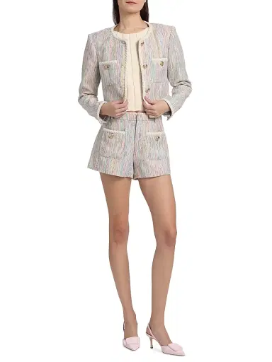 Cinq à Sept Women's Auden Tweed Crop Jacket | Thumbnail 2 Cinq à Sept Women's Auden Tweed Crop Jacket | Thumbnail 2