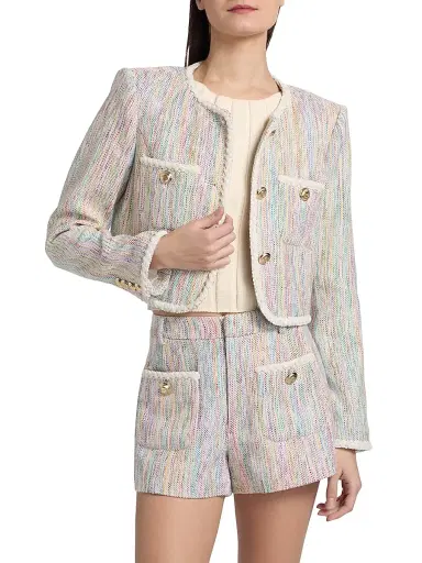Cinq à Sept Women's Auden Tweed Crop Jacket | Thumbnail 3 Cinq à Sept Women's Auden Tweed Crop Jacket | Thumbnail 3